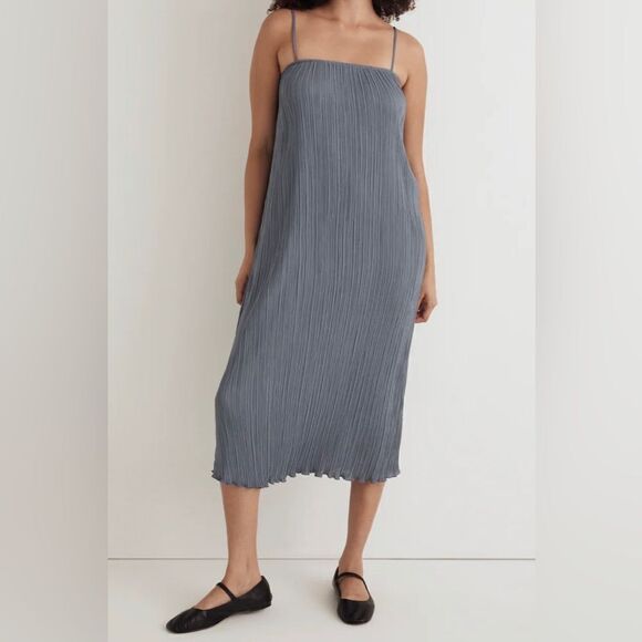 Madewell The Goldie Dress in Plissé NWT Size 00 - Picture 1 of 14